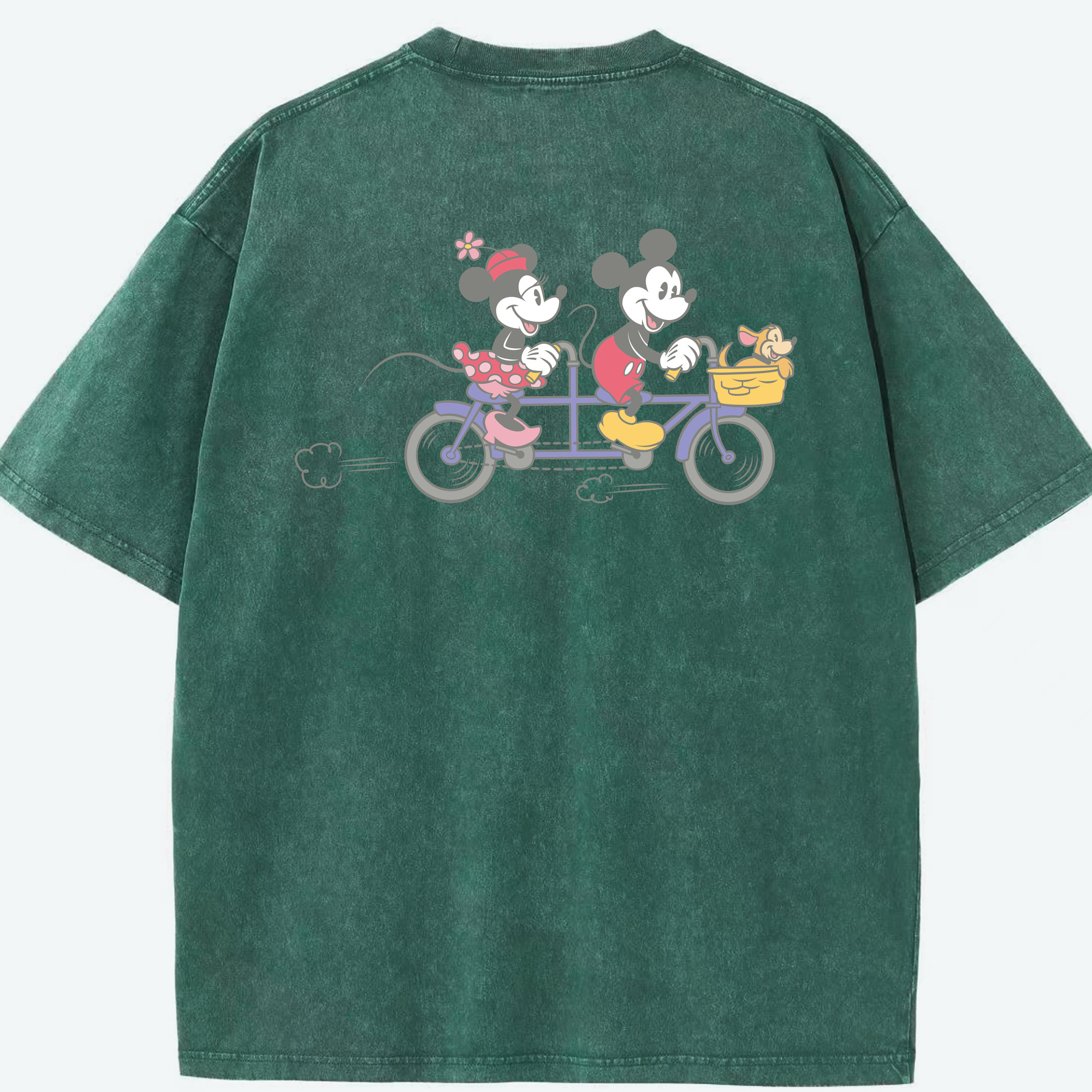（画像用） ミッキーマウス Mickey Mouse 綿100% ヴィンテージ風 半袖Tシャツ（背面プリント）